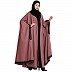 Front open designer kaftan with lace work- Puce pink Front open designer kaftan with lace work- Puce pink
